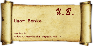 Ugor Benke névjegykártya
